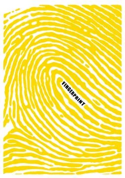 Black fingerprint shape secure. identification ID finger. Stock Illustration