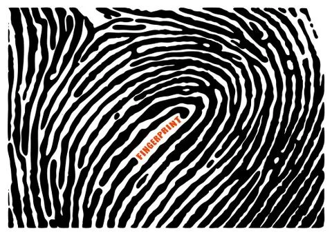 Black fingerprint shape secure. identification ID finger. Vector illustration Stock Illustration