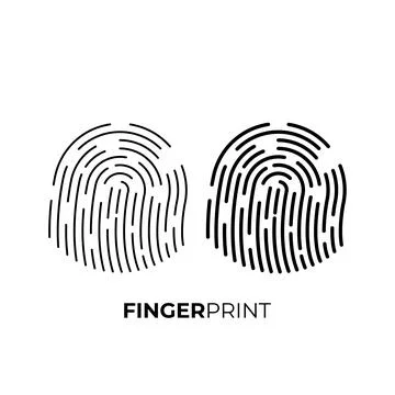 Black fingerprint shape. secure identification. Vector illustration Illustrazione stock
