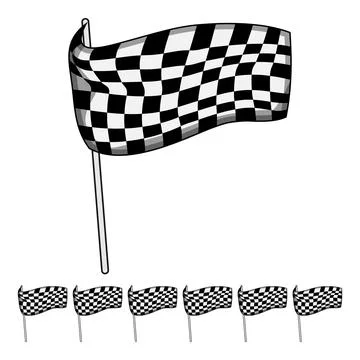 Black finish flag cartoon vector graphic Stock Illustration