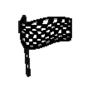 Black finish flag pixel art vector illustration Stock Illustration