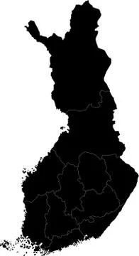 Black Finland map Stock Illustration