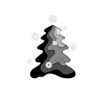 Black fir tree Stock Illustration