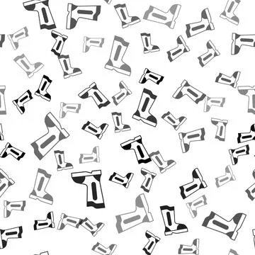 Black Fire boots icon isolated seamless pattern on white background. Vector 库存插图