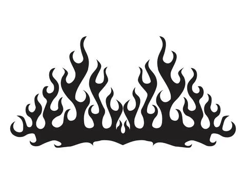 Black fire flame, design element. Tribal style for tattoo, vehicle decorati.. Stock Illustration
