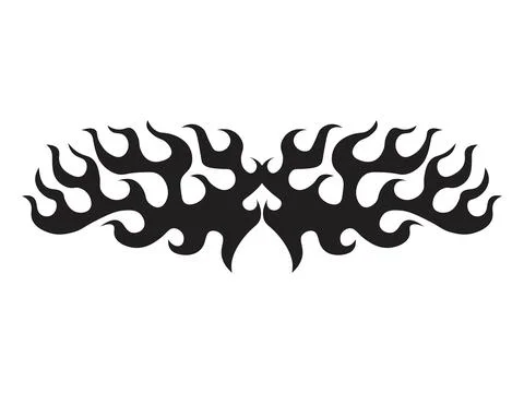 Black fire flame, design element. Tribal style for tattoo, vehicle decorati.. Stock Illustration