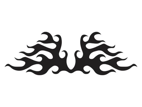 Black fire flame, design element. Tribal style for tattoo, vehicle decorati.. Stock Illustration