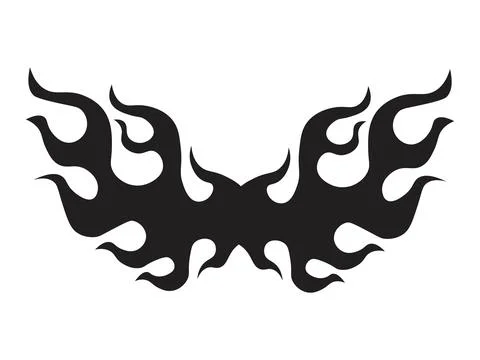 Black fire flame, design element. Tribal style for tattoo, vehicle decorati.. 스톡 일러스트
