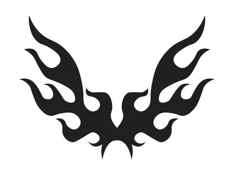 Black fire flame, design element. Tribal style for tattoo, vehicle decorati.. Stock-Illustration