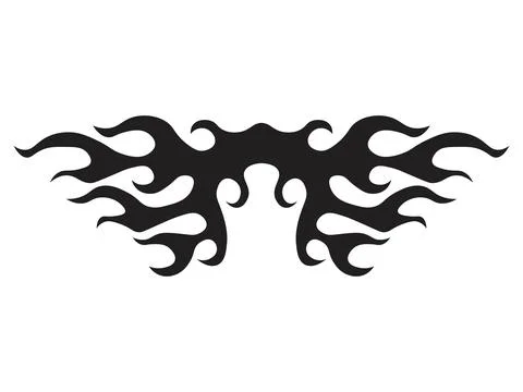 Black fire flame, design element. Tribal style for tattoo, vehicle decorati.. Stock Illustration