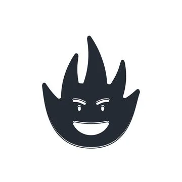 Black Fire flame icon isolated on white background.  Vector Stock Illustration