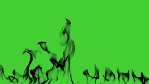 Black Fire Flames Loop on Green Screen Background Stock Footage 336713518