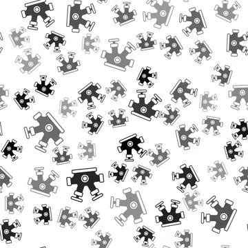Black Fire hydrant icon isolated seamless pattern on white background. Vector Illustrazione stock