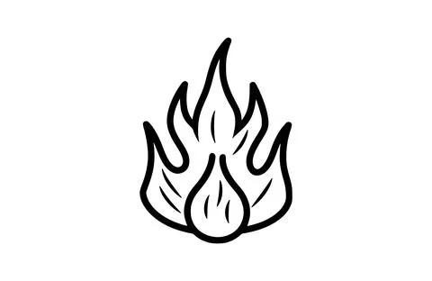 Black Fire icon isolated on white background. Beautiful Fire icon. Stock Illustration