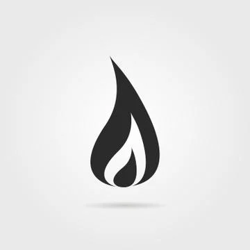 Black fire logo with shadow Stock Illustration