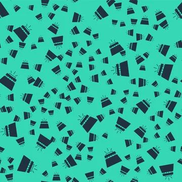 Black Fire sprinkler system icon isolated seamless pattern on green background Stock Illustration