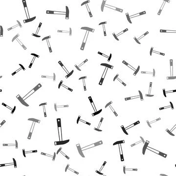 Black Firefighter axe icon isolated seamless pattern on white background. Fire Illustrazione stock