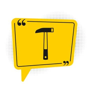 Black Firefighter axe icon isolated on white background. Fire axe. Yellow s.. Stockillustratie