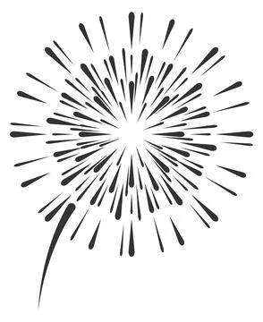 Black firework icon. Light show. Holiday symbol Stock Illustration