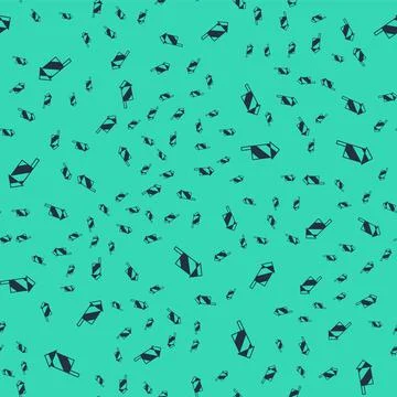 Black Firework rocket icon isolated seamless pattern on green background Illustrazione stock