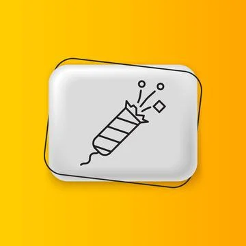 Black Firework rocket icon isolated on yellow background. Concept of fun pa.. Illustrazione stock
