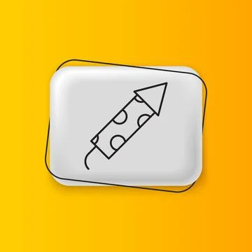 Black Firework rocket icon isolated on yellow background. Concept of fun pa.. Illustrazione stock