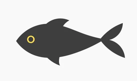 Black fish icon. Vector illustration. Stock Illustration