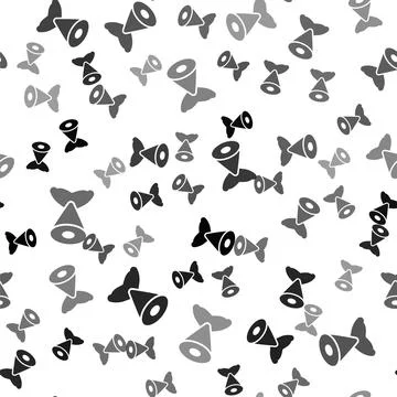 Black Fish tail icon isolated seamless pattern on white background. Vector 스톡 일러스트