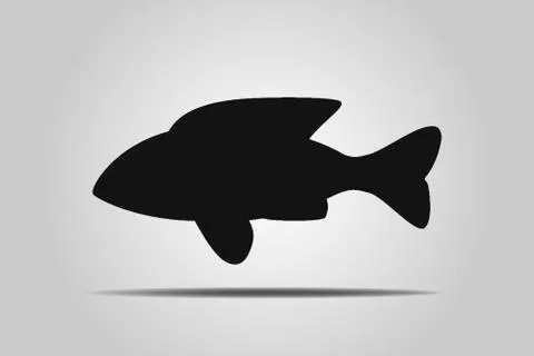 Black fish - vector illustration Stock Illustration