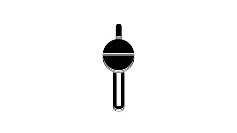 Black Fishing float icon isolated on white background. Fishing tackle. 4K Video Stock Footage 233880344