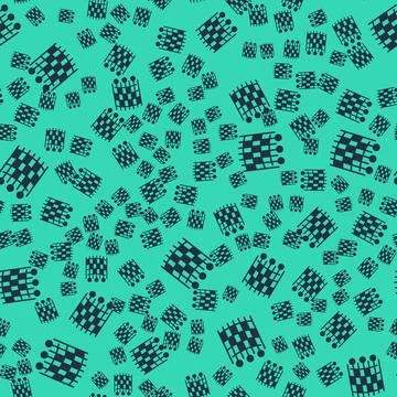 Black Fishing net pattern icon isolated seamless pattern on green background. Illustrazione stock