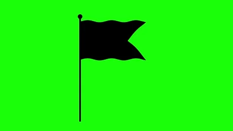 Black flag and white flag waving animated triangular checkered flag moving .. Stock Footage 322142954