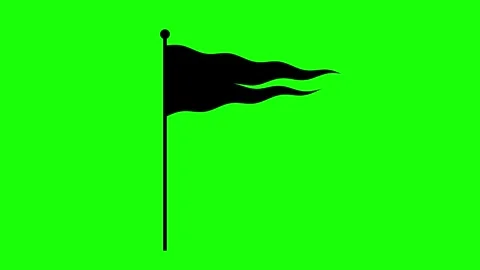 Black flag and white flag waving animated triangular checkered flag moving .. Stock Footage 322142961