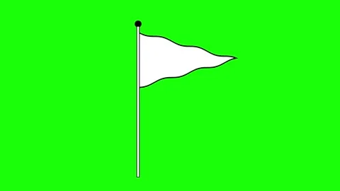 Black flag and white flag waving animated triangular checkered flag moving .. Stock Footage 322142971