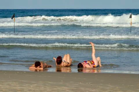 Black flag on the beach Foto stock