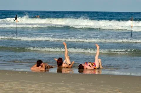 Black flag on the beach Stock Photos