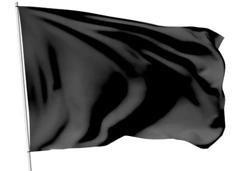 Black flag on flagpole Stock Illustration