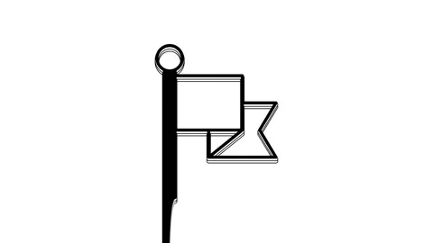 Black Flag icon isolated on white background. Victory, winning and conquer Stock Footage 233959480