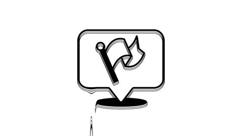 Black Flag icon isolated on white background. Victory, winning and conquer Stock Footage 233959487