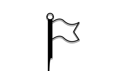 Black Flag icon isolated on white background. Victory, winning and conquer Stock Footage 233959619