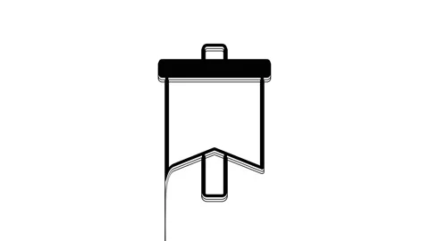 Black Flag icon isolated on white background. Victory, winning and conquer Stock Footage 233959673