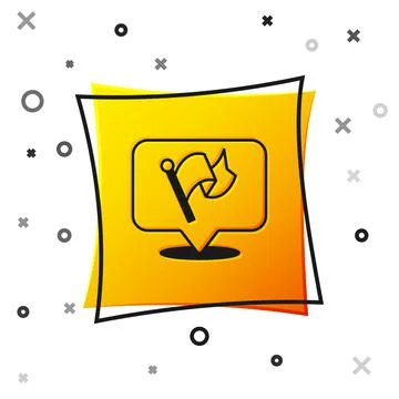 Black Flag icon isolated on white background. Victory, winning and conquer Stock Illustration