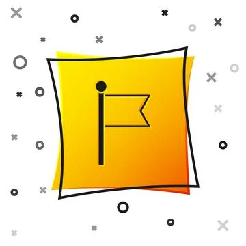 Black Flag icon isolated on white background. Victory, winning and conquer Stock Illustration