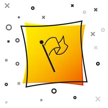 Black Flag icon isolated on white background. Victory, winning and conquer Stock Illustration
