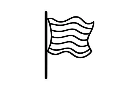 Black Flag icon isolated on white background. Beautiful Flag icon. Stock Illustration
