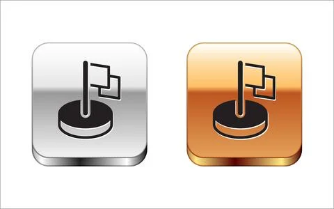 Black Flag icon isolated on white background. Victory, winning and conquer .. Stock Illustration