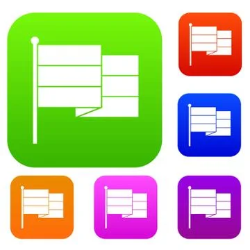 Black flag set collection Stock Illustration