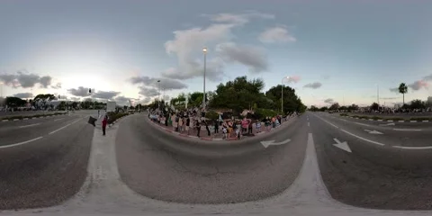 Black Flags protest against suspected crimes of Prime Minister Netanyahu 360VR 動画素材 140422794