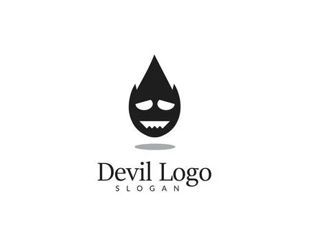 Black Flame Devil Logo for Brand vector and editable	 Stock Illustration