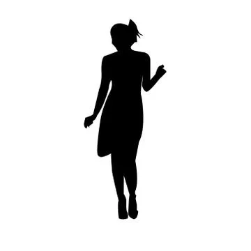 Black flapper silhouette on white background Illustrazione stock